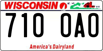 WI license plate 710OAO