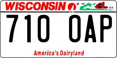 WI license plate 710OAP