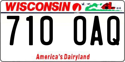 WI license plate 710OAQ