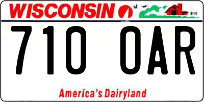 WI license plate 710OAR