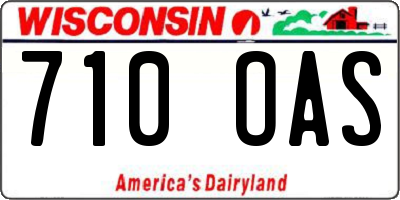 WI license plate 710OAS