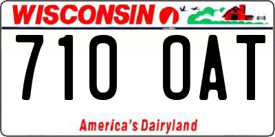WI license plate 710OAT