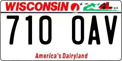 WI license plate 710OAV