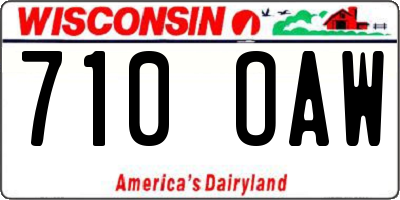 WI license plate 710OAW