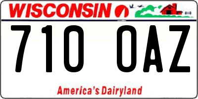 WI license plate 710OAZ