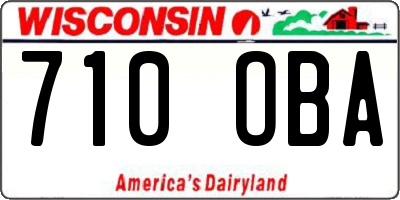 WI license plate 710OBA