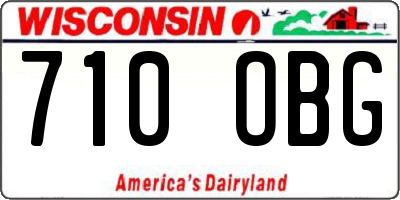 WI license plate 710OBG