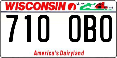 WI license plate 710OBO