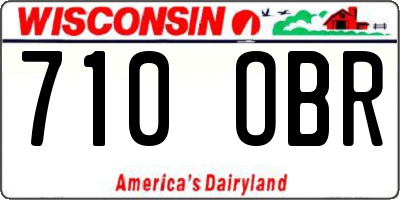 WI license plate 710OBR