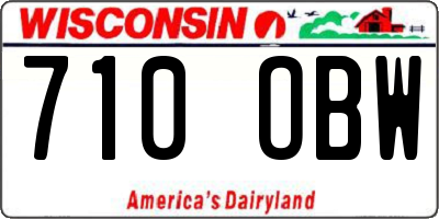 WI license plate 710OBW