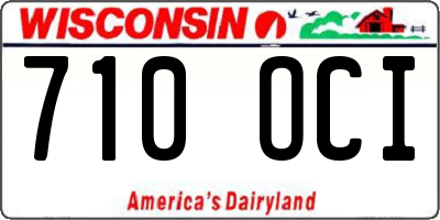 WI license plate 710OCI