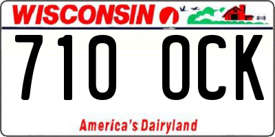 WI license plate 710OCK