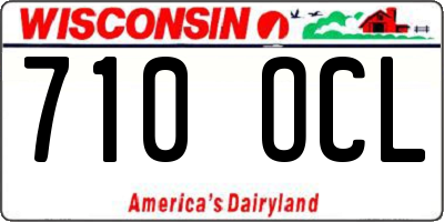 WI license plate 710OCL