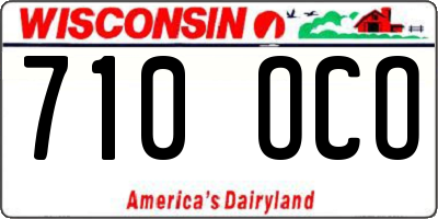 WI license plate 710OCO