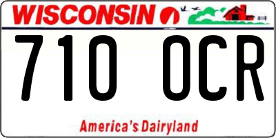 WI license plate 710OCR