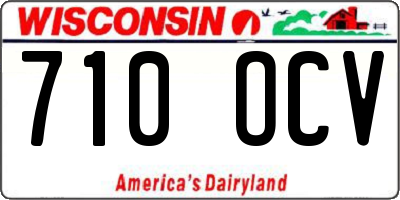 WI license plate 710OCV