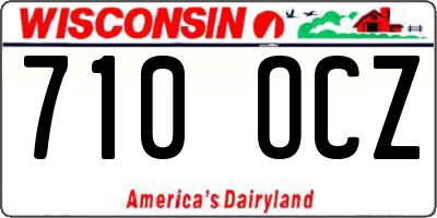 WI license plate 710OCZ
