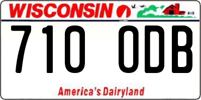 WI license plate 710ODB