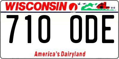 WI license plate 710ODE