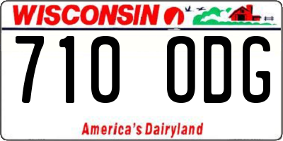WI license plate 710ODG