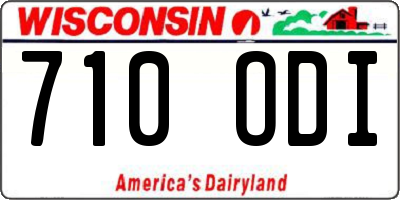 WI license plate 710ODI