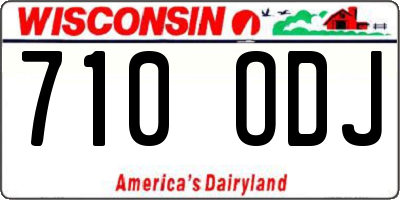 WI license plate 710ODJ