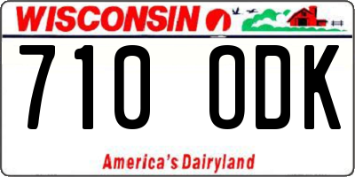 WI license plate 710ODK