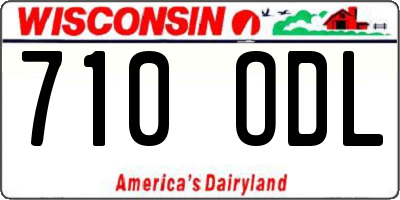 WI license plate 710ODL