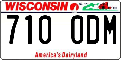 WI license plate 710ODM