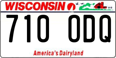 WI license plate 710ODQ