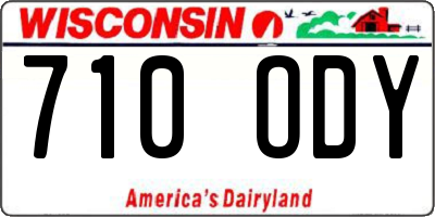 WI license plate 710ODY