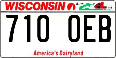 WI license plate 710OEB