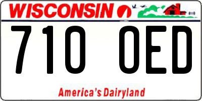 WI license plate 710OED