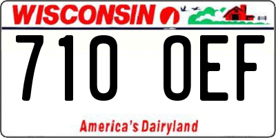 WI license plate 710OEF