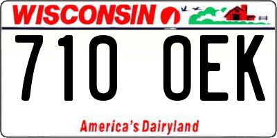 WI license plate 710OEK