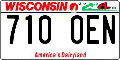 WI license plate 710OEN