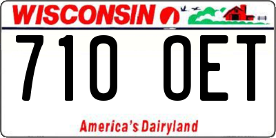 WI license plate 710OET