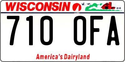 WI license plate 710OFA