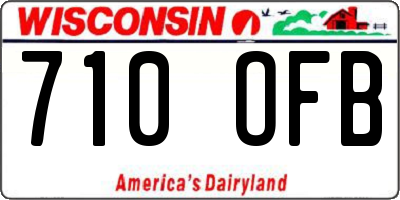 WI license plate 710OFB