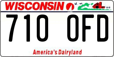 WI license plate 710OFD