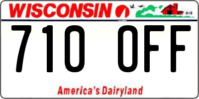 WI license plate 710OFF