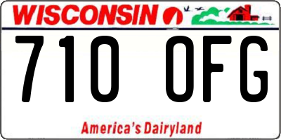 WI license plate 710OFG