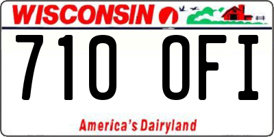 WI license plate 710OFI