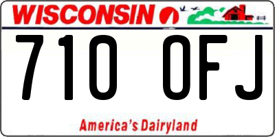 WI license plate 710OFJ