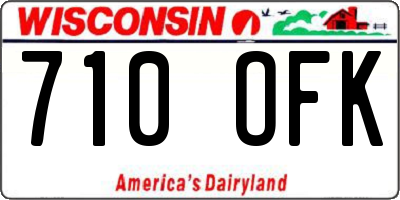 WI license plate 710OFK
