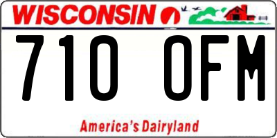 WI license plate 710OFM