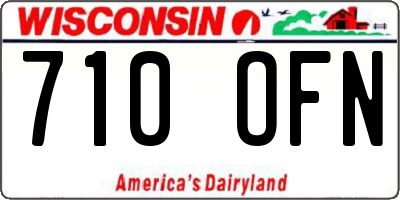 WI license plate 710OFN
