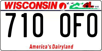 WI license plate 710OFO