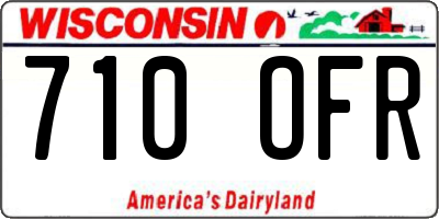 WI license plate 710OFR