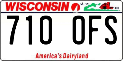 WI license plate 710OFS